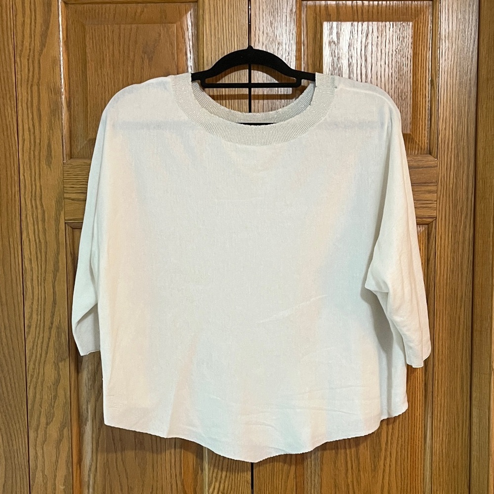 Zadig & Voltaire Cream 3/4 Sleeve Top